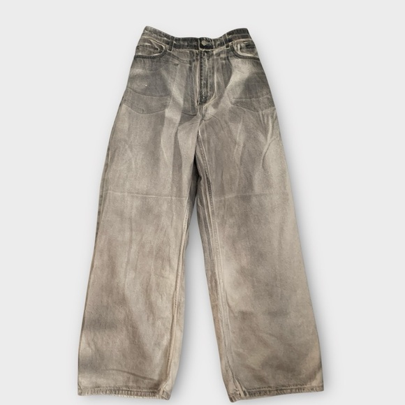 Zara Gray Relaxed Jeans High-Waisted Soft Denim - Picture 6 of 12